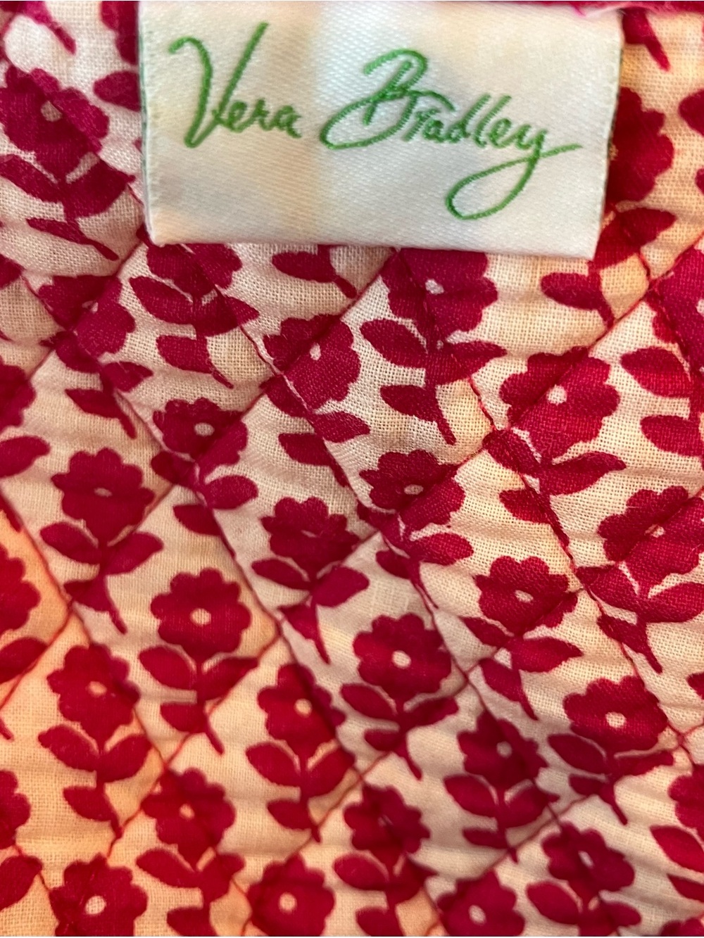 Vera Bradley RETIRED Twirly Birds Pink White Quilted Travel Duffel Bag Medium - Picture 9 of 11